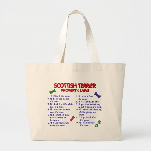 Bolsa Tote Grande Leis 2 da propriedade de TERRIER do SCOTTISH (Frente)