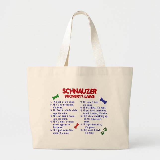 Bolsa Tote Grande Leis 2 da propriedade do SCHNAUZER (Frente)