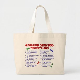 Bolsa Tote Grande Leis AUSTRALIANAS 2 da propriedade do CÃO do GADO