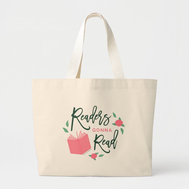Bolsa Tote Grande Leitores Florais De Bookish Vão Ler (Frente)