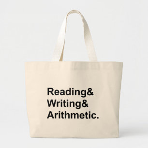 Bolsa Tote Grande Leitura Escrita Aritmética Os 3 R's da Escola