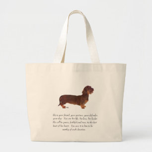 Bolsa Tote Grande Lembrança de Dachshund - Macho