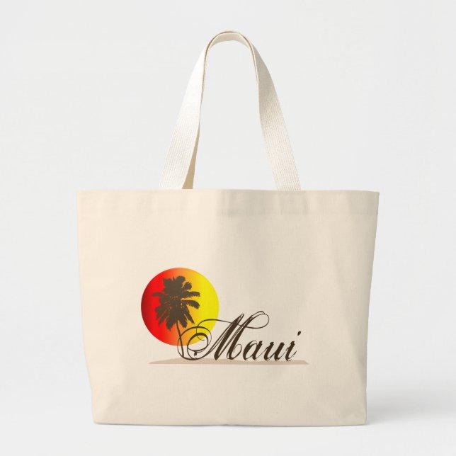 Bolsa Tote Grande Lembrança de Maui Havaí (Frente)