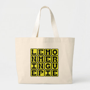 Bolsa Tote Grande Lemon Meringue Pie, Citrus Dessert