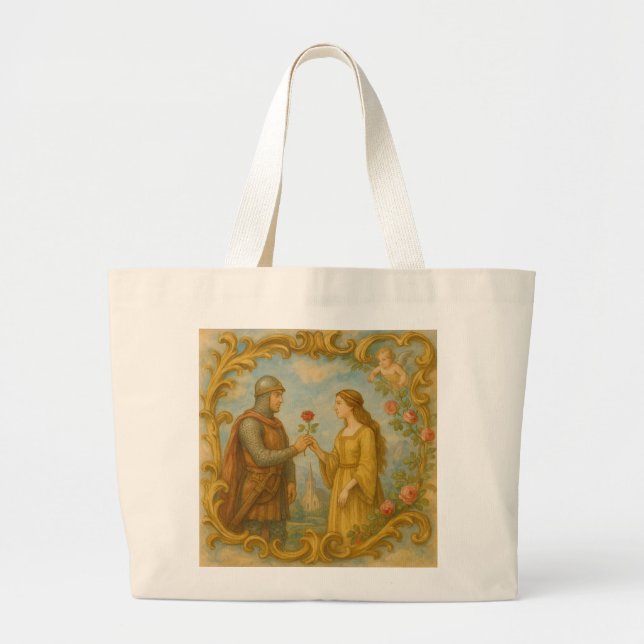 Bolsa Tote Grande Lenda medieval de Rolando e Aude (Frente)