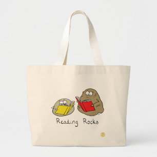 Bolsa Tote Grande Lendo Cartografia para Crianças Bonitas de Rochas