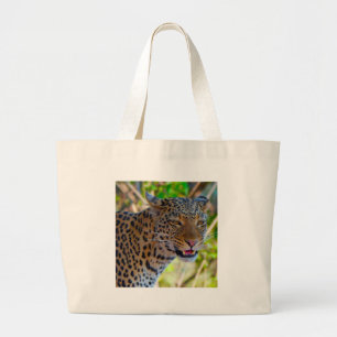 Bolsa Tote Grande Leopardo-de-véu