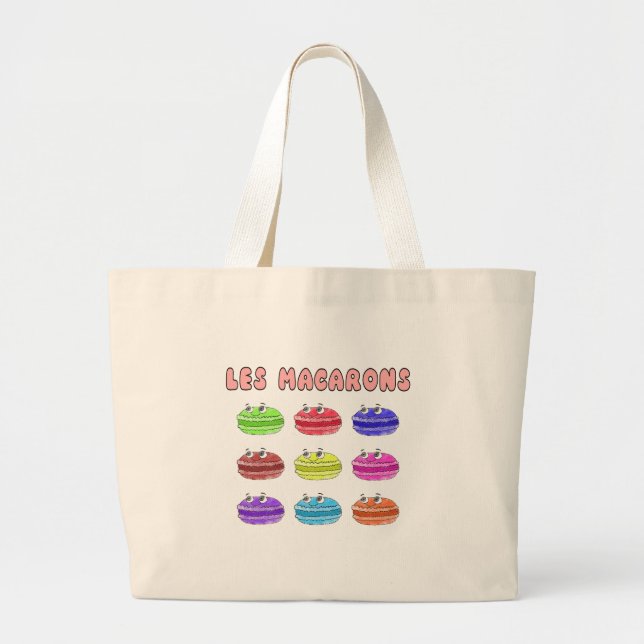 Bolsa Tote Grande Les Macarons — Cartoon (Frente)