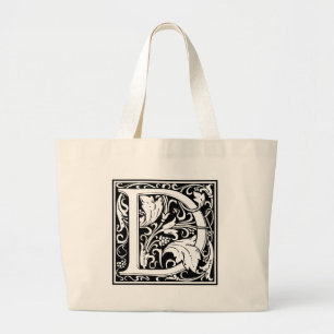 Bolsa Tote Grande Letra D Monograma Medieval Art Nouveau