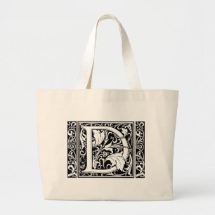Bolsa Tote Grande Letra D Monograma Medieval Arte Nova