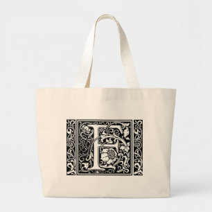 Bolsa Tote Grande Letra F Monograma Medieval Art Nouveau