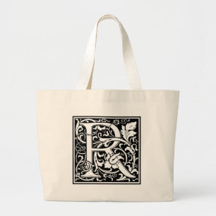 Bolsa Tote Grande Letra R Monograma Medieval Arte Nova