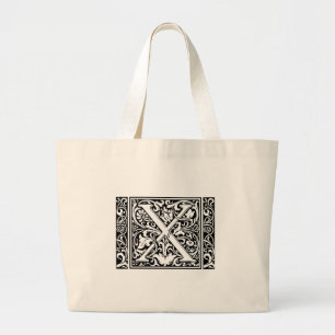 Bolsa Tote Grande Letra X Monograma Medieval