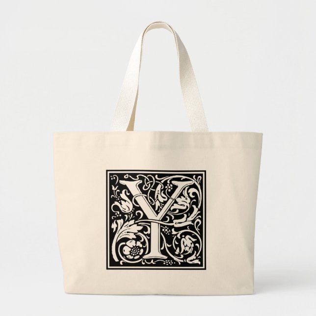 Bolsa Tote Grande Letra Y Monograma Medieval Art Nouveau (Frente)