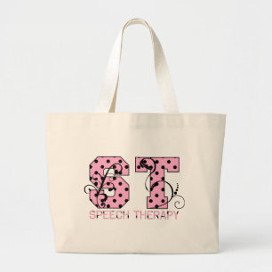 Bolsa Tote Grande letras da rua cor-de-rosa e bolinhas pretas