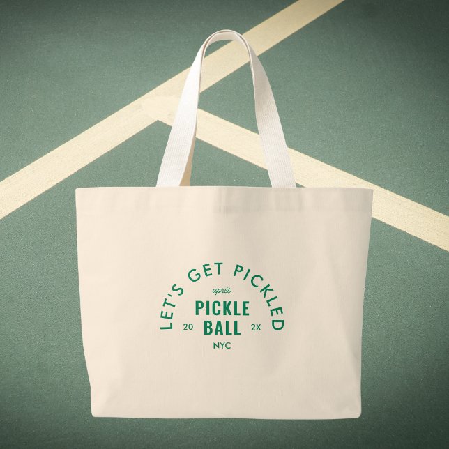 Bolsa Tote Grande Let's Get Pickled Après Pickle Ball Custom Crest (Criador carregado)