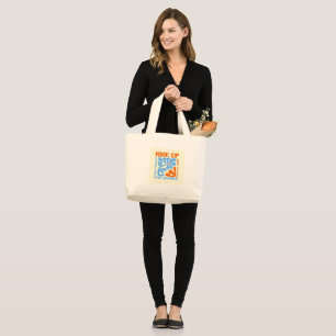 Bolsa Tote Grande Levante-se, Chase bem, fique inspirado