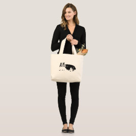 Bolsa Tote Grande Leve o Corgi Calmo