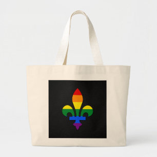 Bolsa Tote Grande LGBT orgulho fleur-de-lis