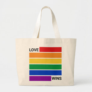 Bolsa Tote Grande LGBTQ Rainbow, Love Win