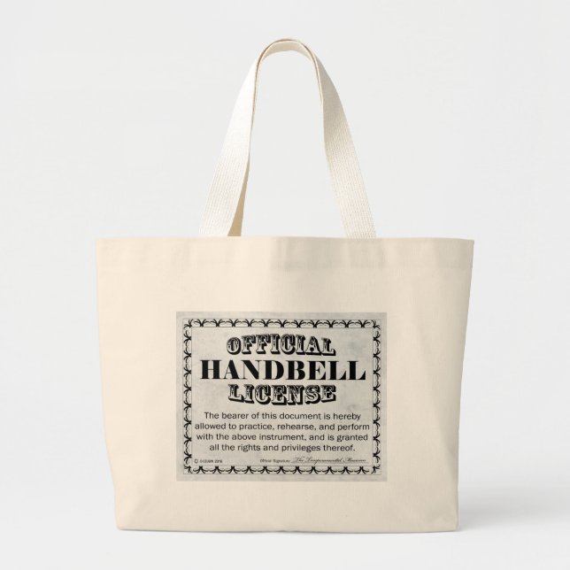 Bolsa Tote Grande Licença de Handbell (Frente)