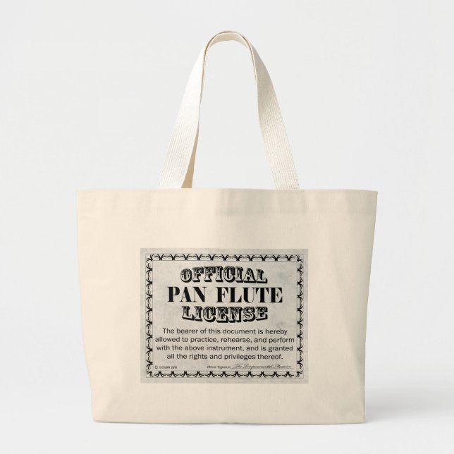 Bolsa Tote Grande Licença Pan Flute (Frente)