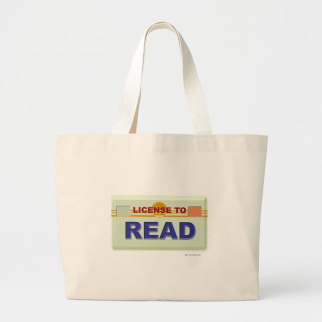 Bolsa Tote Grande Licença para Ler Slogan Legal do Bookworm (Frente)