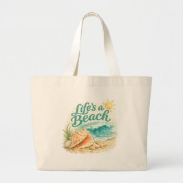 Bolsa Tote Grande Life's A Beach