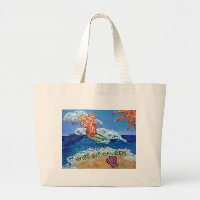 Bolsa Tote Grande Limpar a barra de anjo do Cancer (Frente)