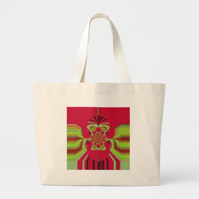 Bolsa Tote Grande Linda adorável padrão Red Hakuna Matata (Frente)