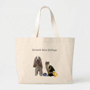 Bolsa Tote Grande Lindo Cachorro, Gato Persa e Frango