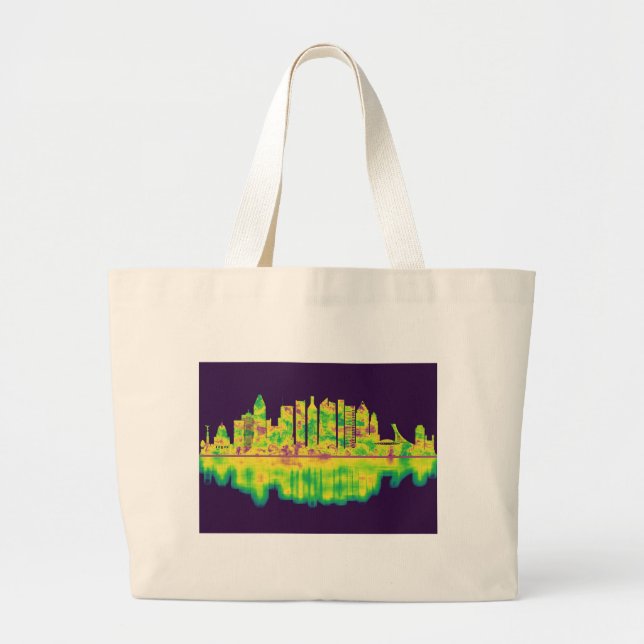 Bolsa Tote Grande Linha do Skyline do Canadá Montreal (Frente)
