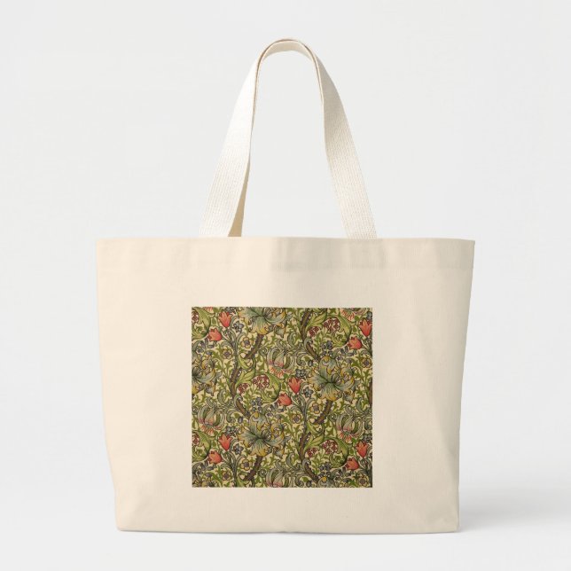 Bolsa Tote Grande Lírio do ouro de William Morris (Frente)