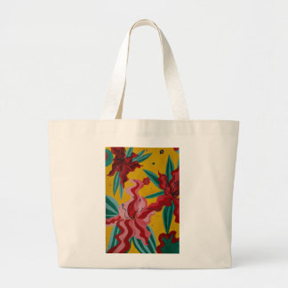 Bolsa Tote Grande lírios, flores, abstração, abstracionismo,