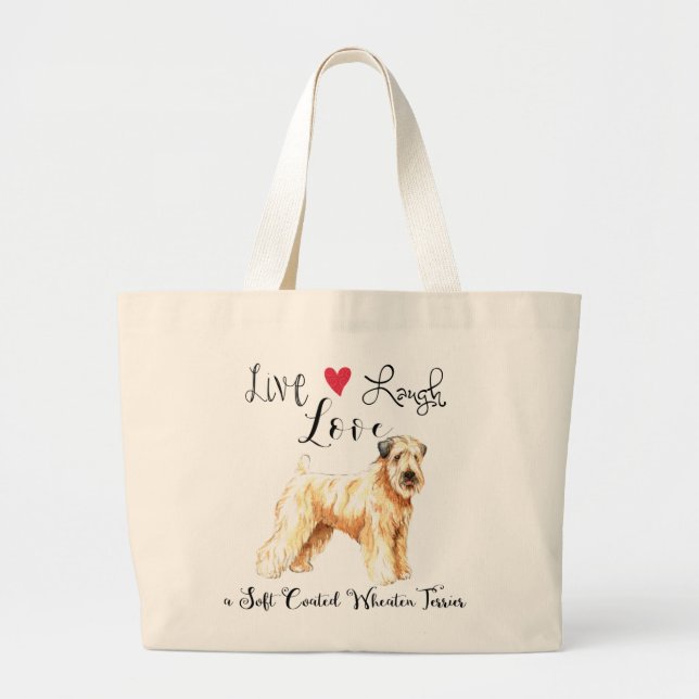 Bolsa Tote Grande Live Laugh Love a Wheaten (Frente)