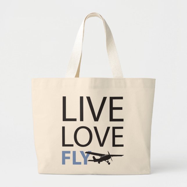 Bolsa Tote Grande Live Love Fly (Frente)