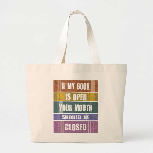 Bolsa Tote Grande Livro Design Tote Bag (Frente)