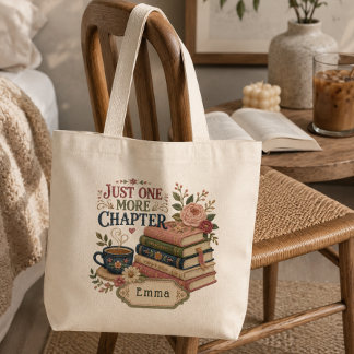 Bolsa Tote Grande Livro Personalizado Só Mais Um Capítulo Amante De
