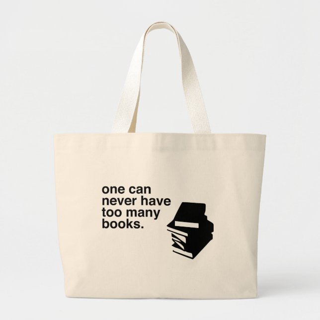Bolsa Tote Grande livros demais (Frente)