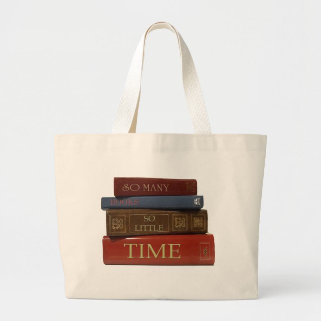 Bolsa Tote Grande LIVROS tão muitos livros tão pouca hora (Frente)