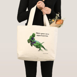 Bolsa Tote Grande Lizard Warrior Luta Fantasy Art Tote Bag