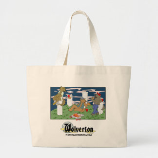 Bolsa Tote Grande Lobisomens Comendo Pizza