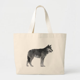 Bolsa Tote Grande Lobo cinzento