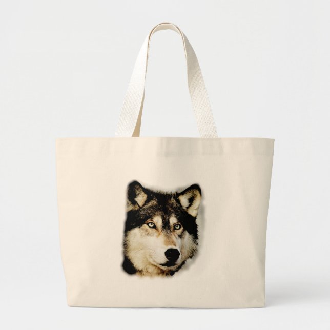 Bolsa Tote Grande Lobo Motivacional Único (Frente)