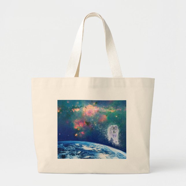 Bolsa Tote Grande Lobo sábio (Frente)