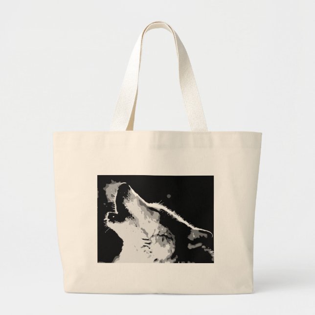 Bolsa Tote Grande Lobo Uivando (Frente)