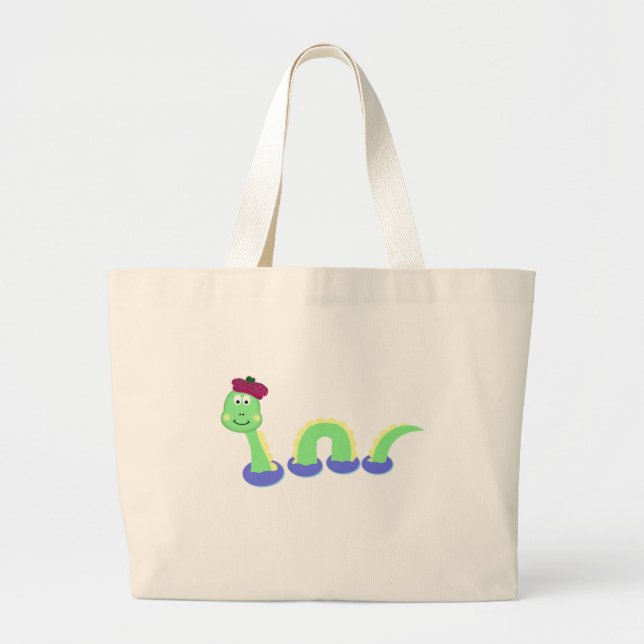 Bolsa Tote Grande Loch Ness Monster (Frente)