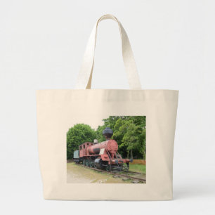 Bolsa Tote Grande Locomotiva de vapor americana do vintage