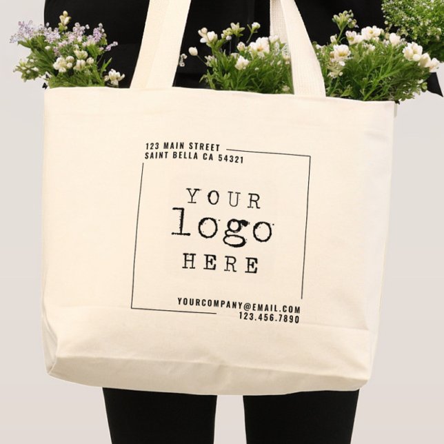 Bolsa Tote Grande Logotipo da empresa personalizada moderna (Criador carregado)
