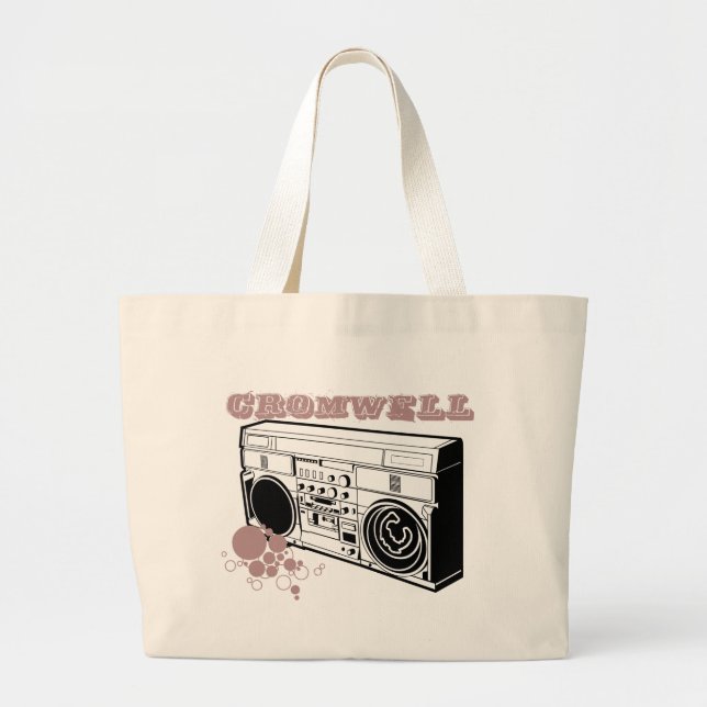 Bolsa Tote Grande Logotipo de Cromwell Boombox (Frente)
